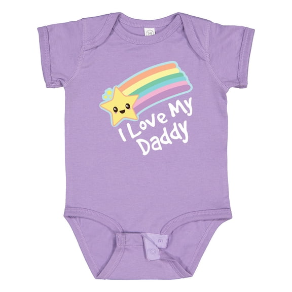 Inktastic I Love My Daddy Boys Girls Star Rainbow Boys or Girls Baby Bodysuit