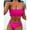 w93# Hot Pink459, variant on 2 Piece Swimsuit For Women Bandeau Bandage Bikini Set Tube Strapless Ribbed Solid Color Off The Shoulder Push-Up Tops High Waist Hipster Bikini Sets Swimwear Stylish Beachwear,Purple,S