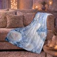 thumbnail image 6 of White Peacock Rose Snow Garden and Blue Berry Art, Soft Flannel Blanket, Home Decor for Peacock Lovers, Bedroom and Lounge, Christmas Gift, Elegant Winter Pattern, 6 of 9