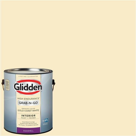 Glidden Pre Mixed Ready To Use, Interior Paint and Primer, Gold Coast White, 1