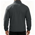 thumbnail image 4 of Men's Lightweight Zip Up Windbreaker Jacket Long Sleeve Stand Collar Solid Trendy Fall Casual Outerwear Jacket with Pocket for Hiking and Travel Dark Gray 4XL, 4 of 6