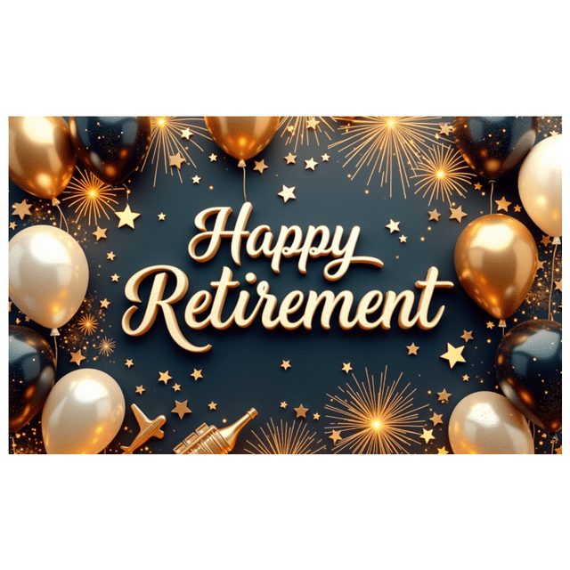 Colorful Balloons Happy Retirement Decorative Banner for Retirement Party Event Decoration Celebration