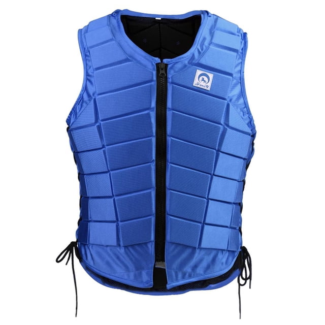 Chaleco de Equitación Acolchado , Chaleco de Seguridad de Cuerpo Ecuestre - Frente con Cremallera Y Transpirable , Azul real 成人 女士 S
