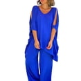 thumbnail image 3 of Gvmfive Women 2 Piece Casual Wear Solid Color Half Sleeve Tops Set Outdoor Outfits, 3 of 4