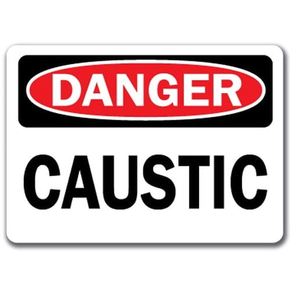 Danger Sign - Caustic - 10" x 14" OSHA Safety Sign
