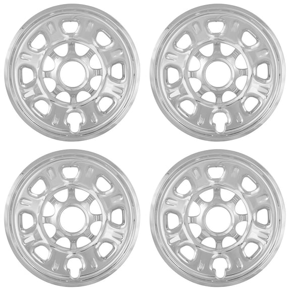 4 18" 8 Lug CHROME Wheel Skins Covers Hub Caps for Chevy Silverado 2500 3500 HD
