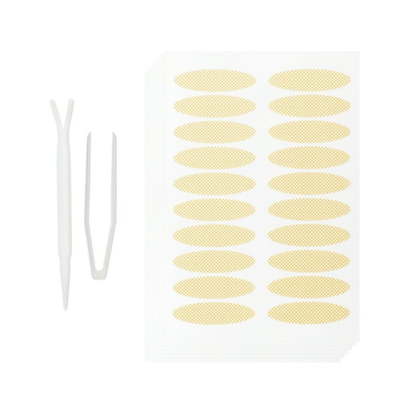 Double Eyelid Stickers 240 Pcs Invisible Eyelid Tape Eye Lift Tape with a Fork Tweezers Suitable for Droopy Eye Beige