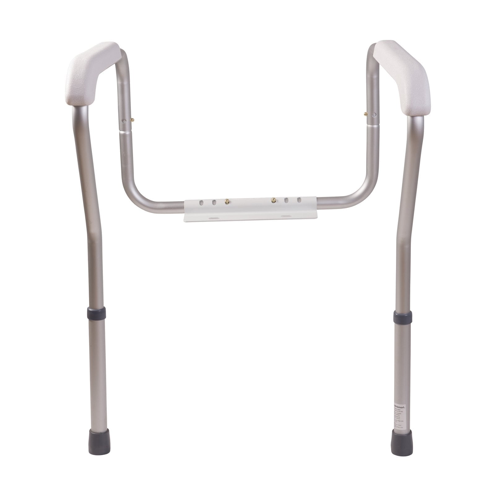 HealthSmart - Adjustable Assist Toilet Grab Bar, Toilet Safety Rails - Toilet Safety Frame -Antimicrobial Protection, Tool Free Assembly, White