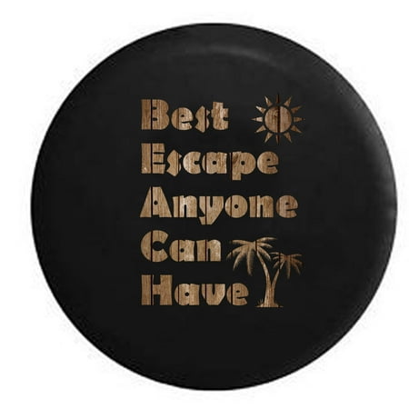 BEACH Best Escape Palm Trees Sun - Drift Wood Spare Tire Cover for Jeep RV 29 (Best Rims For Drifting)