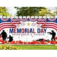 thumbnail image 3 of Happy Veterans Day Patriotic Garage Door Decoration Banner, Memorial Day Large Size Red White Blue Fourth of July Patriotic Backdrop Garage Door Decoration for Greeting Veterans Day Theme16x7 ft, 3 of 5