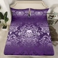 thumbnail image 2 of Homewish Gothic Skeleton Full Size Sheets,Victorian Flower Bed Sheets,Ppurple White Sheet Sets For Girls Boys,,Lightweight Room Decorative,4-Piece, 2 of 7