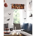 thumbnail image 2 of Halloween Valances for Windows Orange Pumpkin Maple Leaf Window Curtain Rod Pocket Plaid Wood Grain Holiday Window Treatment Decor Valances for Kitchen Living Room Bedroom 54x18in, 2 of 7
