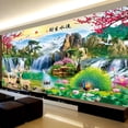 thumbnail image 5 of Películas para ventanas de estilo chino con pintura de tinta china, flores, pájaros, película de vidrio, autoadhesivas, estáticas, esmeriladas, 5 of 5