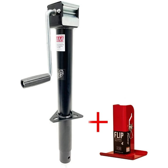 Southwest Wheel 5,000 lbs Side Wind RAM A-Frame Trailer Jack w/ 4" Flip Foot