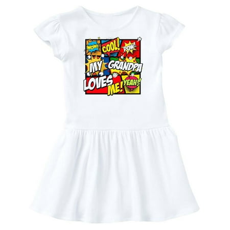 

Inktastic My Grandpa Loves Me Superhero Gift Toddler Girl Dress