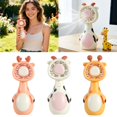 thumbnail image 7 of Cute Animal Giraffe Cow Handheld Mini Fan, USB DC Rechargeable Portable Pocket Fan, 2-In-1 Desktop Standing Quiet Personal Cooling Fan for Outdoor Dorm Summer 5.90 × 2.16 Inch, 7 of 7