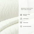 thumbnail image 5 of Lush Decor Jacquard Wave Comforter Set, 3 Piece Set, Full/ Queen, Soft White - Textured Bedding Set - Tufted Clip Jacquard Design - White Comforter - Cottage & Coastal Bedroom Decor, 5 of 9