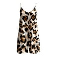 thumbnail image 4 of Wycnly Jumpsuits for Women Dressy Loose Wide Leg Spaghtti Strap Baggy Short Jumpsuits with Pocket Summer Crewneck Sleeveless Leopard Print Mini Trendy Rompers Brown xxl, 4 of 4