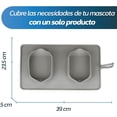 thumbnail image 5 of Plato para Mascotas Bluelander con 2 Tazones, Antideslizante, Gris, 5 of 5