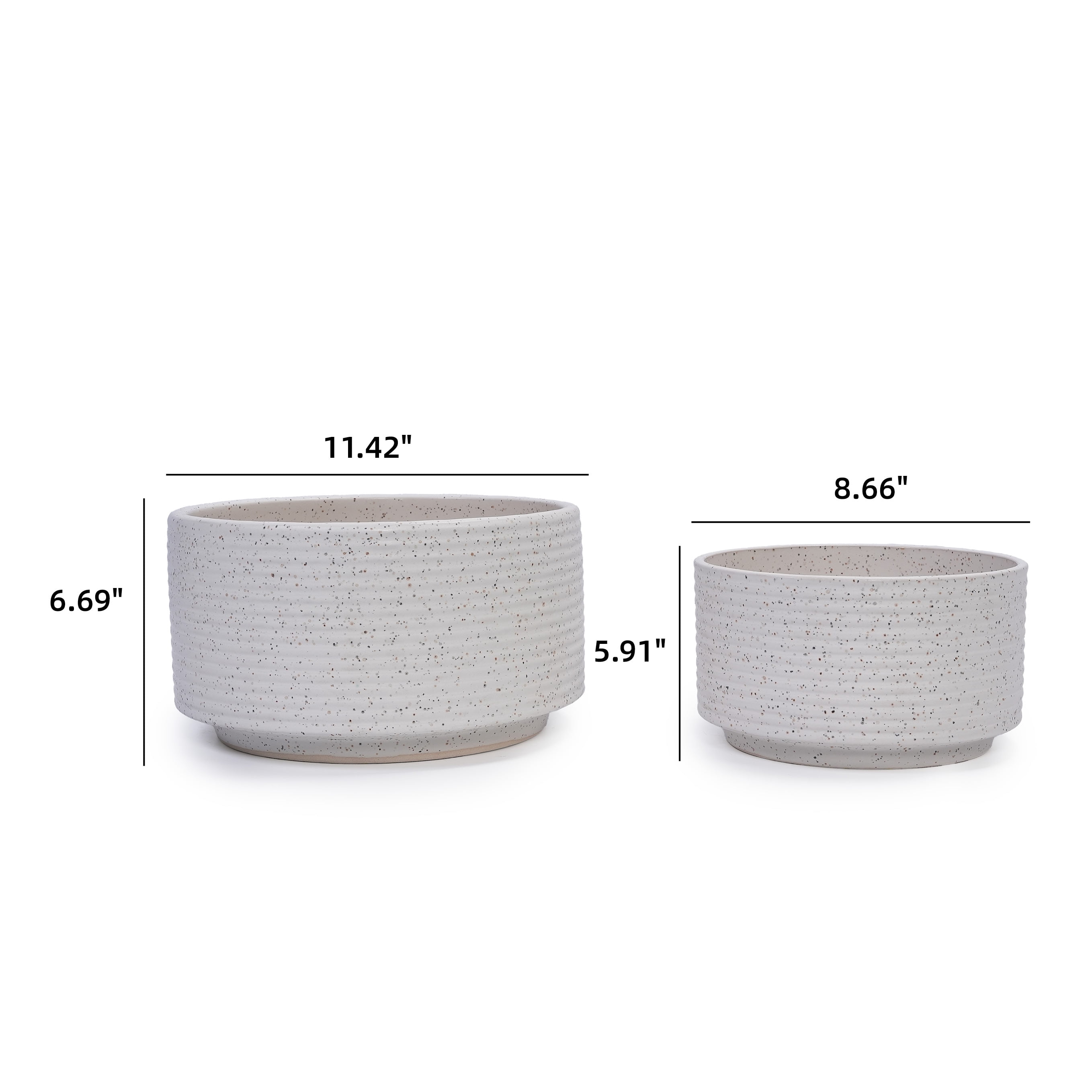 MAYEERTY 2 Pack Ceramic Planter Pot, Planter for Indoor Outdoor Patio, Garden, Milk White