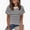 Dark Gray striped t-shirt women a1, variant on Women Striped T-Shirt Short Sleeve Round Neck Casual Basic Tee Top Party Wear Everyday Fashion, Black L