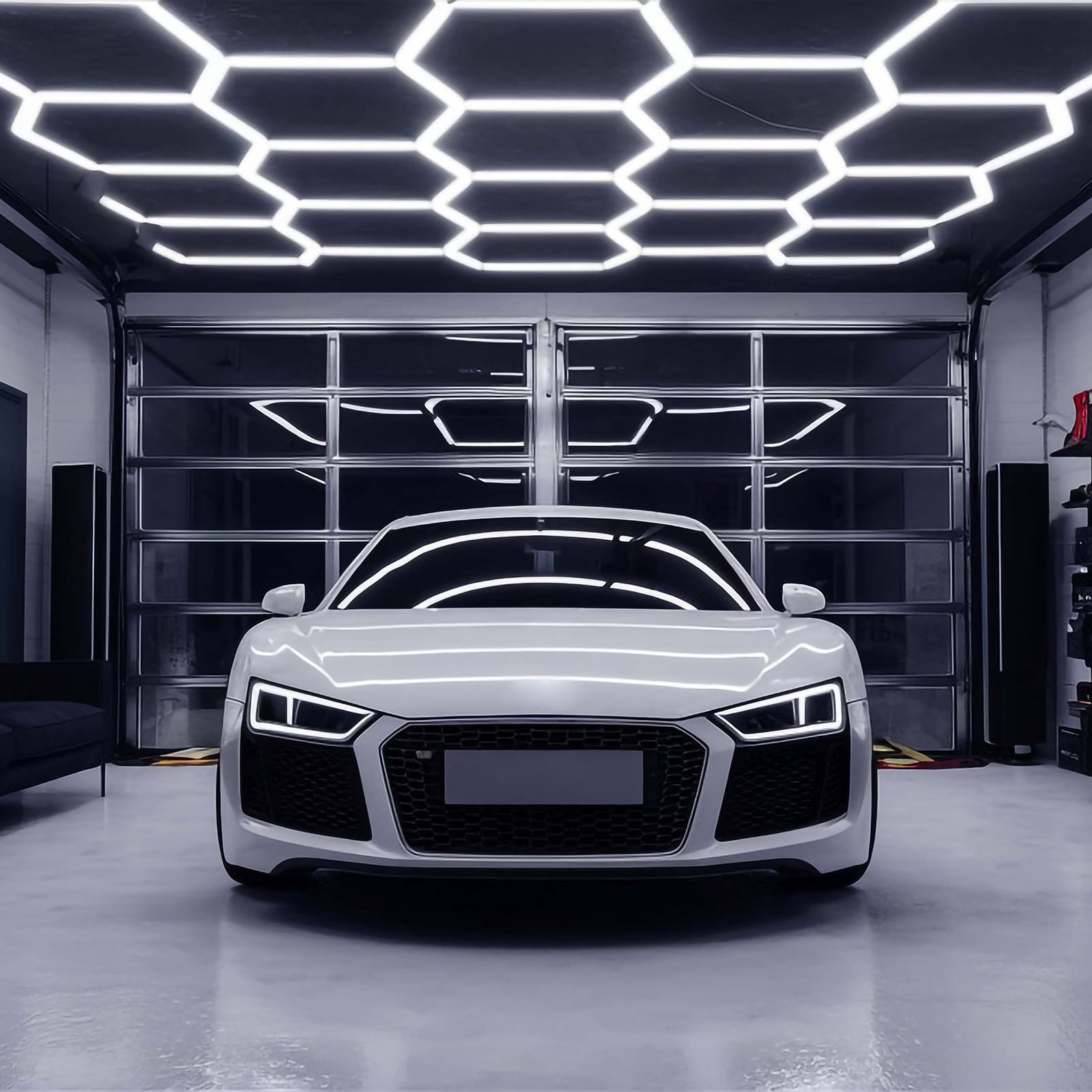 11 Grids Hexagon LED Lights Garage LED Lighting Workshop Retail Showroom 6500K