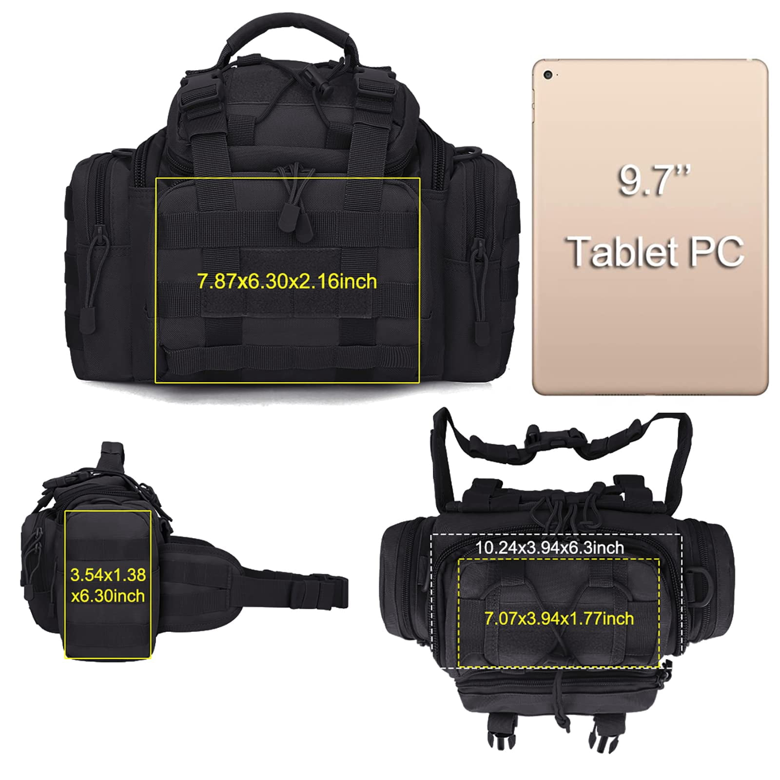 G4Free Sport Outdoor Waist Pack Sling Bag Hiking Fanny Pack Fishing Gear Crossbody Travel Bag