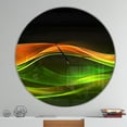 thumbnail image 2 of Designart 'Abstract Green Yellow in Black ' Modern wall clock, 2 of 6