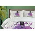 thumbnail image 4 of Ambesonne Watercolor Duvet Cover Set, Creativity Text Shape, 2-Calking, Purple Black Coconut, 4 of 7