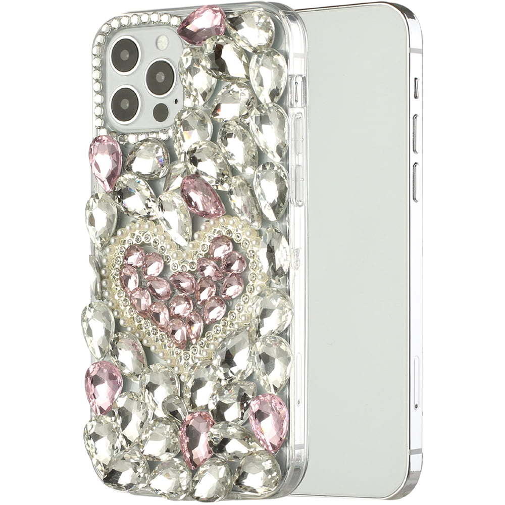 For Apple iPhone 8 Plus/7 Plus/6 6S Plus Bling Crystal 3D Full Diamonds  Luxury Sparkle Rhinestone Hybrid Cover ,Xpm Phone Case [ Pink Exquisite  Garden