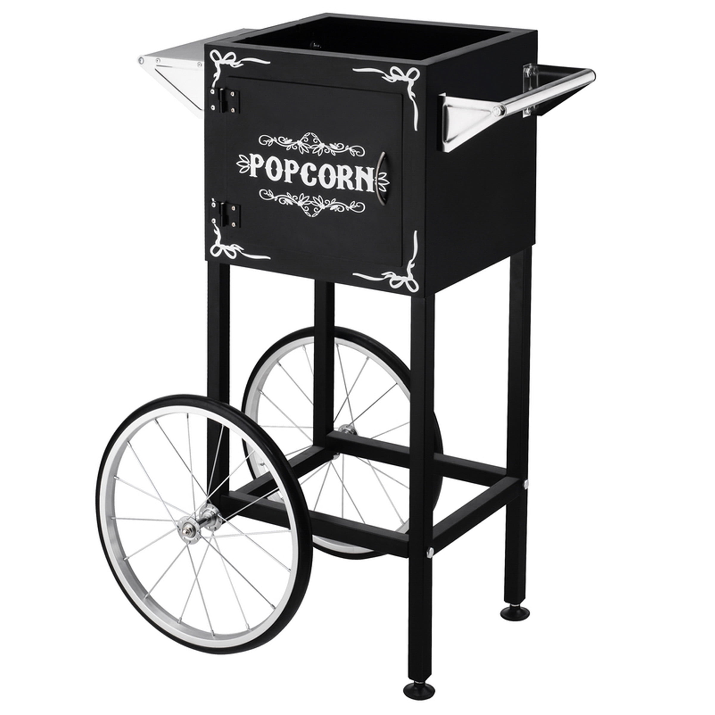 Popcorn Machine Cart Black Vintage Replacement Cart for 46 Ounce