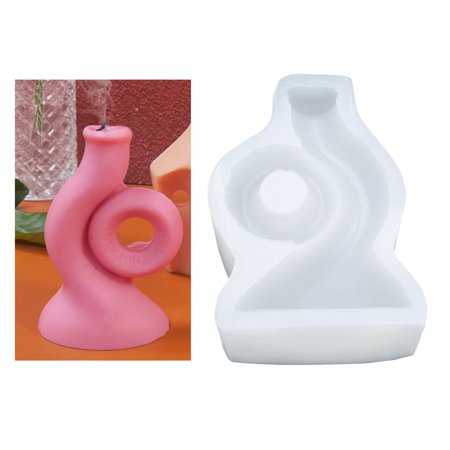 3D Vase Shaped Silicone for Handcrafted Candle Decorated Candle meltinging Epoxy Resin Gypsum Silicone Concrete Statue 11..9x3.6cm