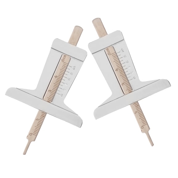 BESTONZON 2Pcs Car Tire Depth Gauge Tool Plated Silver for Precise Tire Thread Measurement