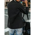 thumbnail image 6 of Women Anorak Jackets Zip Up Snap Buttons Parka Utility Coats Outwear with Pocket Black XXXL, 6 of 7