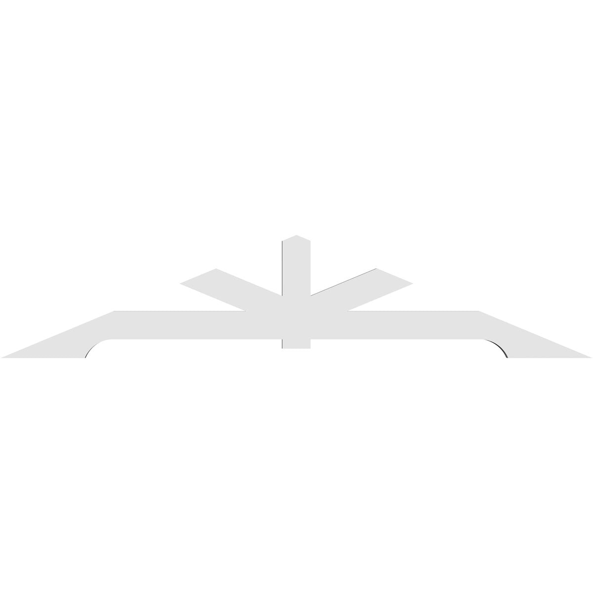 84"W x 17 1/2"H x 2"D x 4"F, 5/12 Pitch, Vanguard Architectural Grade PVC Gable Bracket