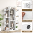 thumbnail image 4 of Giantex Tree Bookshelf, Wooden Bookcase w/13 Staggered Shelves, Geometric Display Wood Storage Organizer, White, 4 of 7