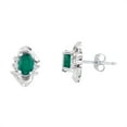 thumbnail image 2 of 14k White Gold Emerald And Diamond Earrings, 2 of 4