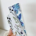 thumbnail image 3 of HAHDAXIA Compatible with iPhone 12 Pro Max Square Edge Floral Case, Slim Matte Pretty Flowers Soft TPU Silicone Protective Sturdy and Durable Cases Cover for iPhone 12 Promax(Green Purple), 3 of 6