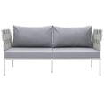 thumbnail image 4 of Modway Harmony Outdoor Patio Aluminum Fabric Loveseat in White/Gray, 4 of 5