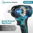 thumbnail image 5 of Yofidra Cordless Impact Wrench 1/2", Powerful Brushless Motor Impact Gu with 3-Mode Speed, Max Torque 580 ft-lbs (800N.m), Power Impact drill tool set w/ 2PCS Batteries, 4 Sockets for Home Car Truck, 5 of 12