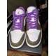 thumbnail image 1 of N I-K-E A i r-Jor-dan 1 Low Mens Size 11 Palomino White Wild Berry Purple Tried On, 1 of 5