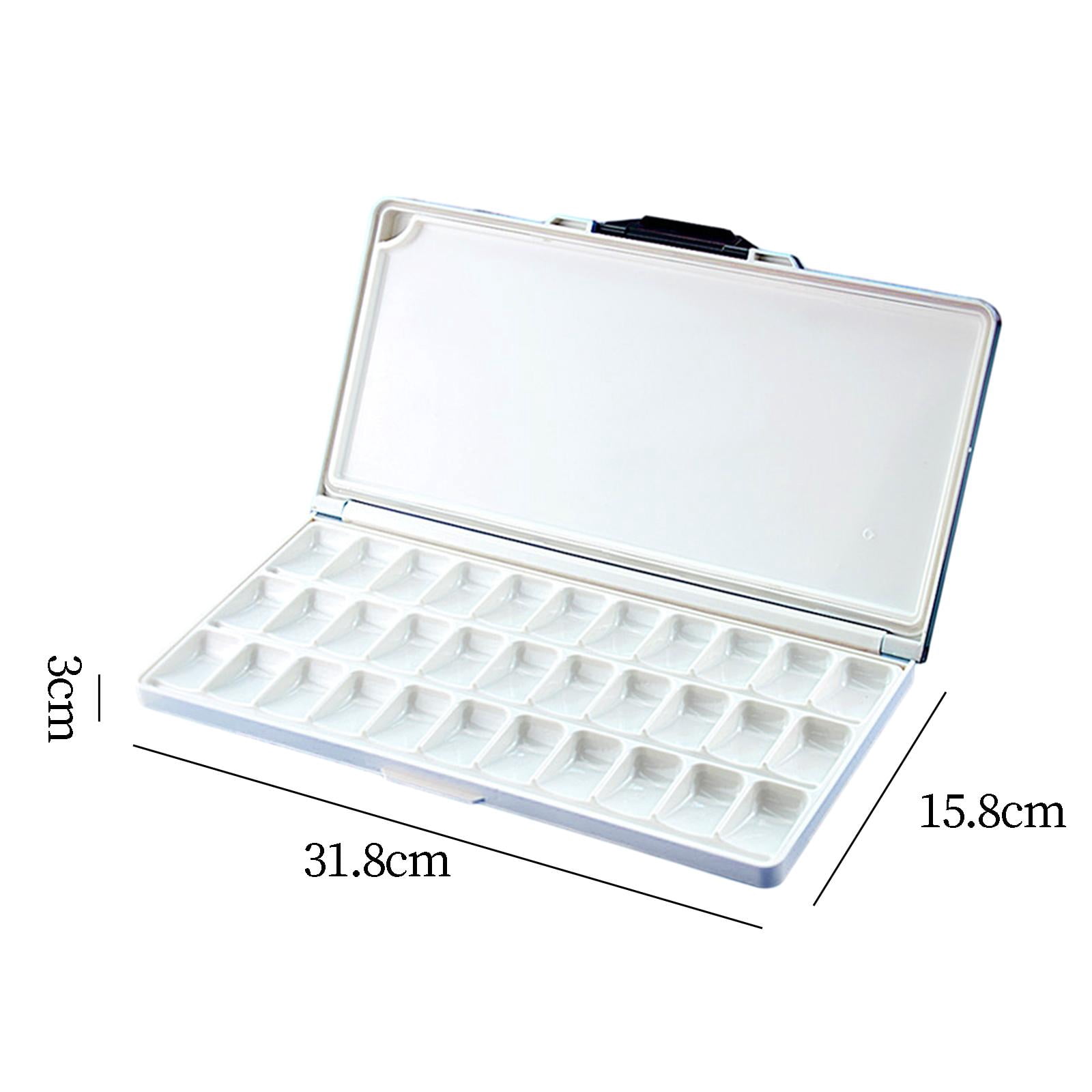 Milageto Watercolor Palette Empty Multipurpose Folding Paint Tray Travel Paint Pallet for Blue 33 Wells
