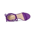 thumbnail image 4 of BLISSFUL STEP Lace Up Strappy Block Mid Heels Sandals for Women Purple (Size 5), 4 of 7