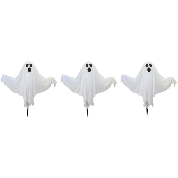 Northlight LED Lighted Color Changing Ghost Halloween Lawn Stakes - 20" - Multicolor - Set of 3