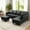 BK-Right-Sofa with Ottoman, variant on MAYEERTY 97" Faux Leather Sectional Couches, 3-Piece Modular Sofa Set with Reversible Chaise & Storage Ottoman, Black (Left)
