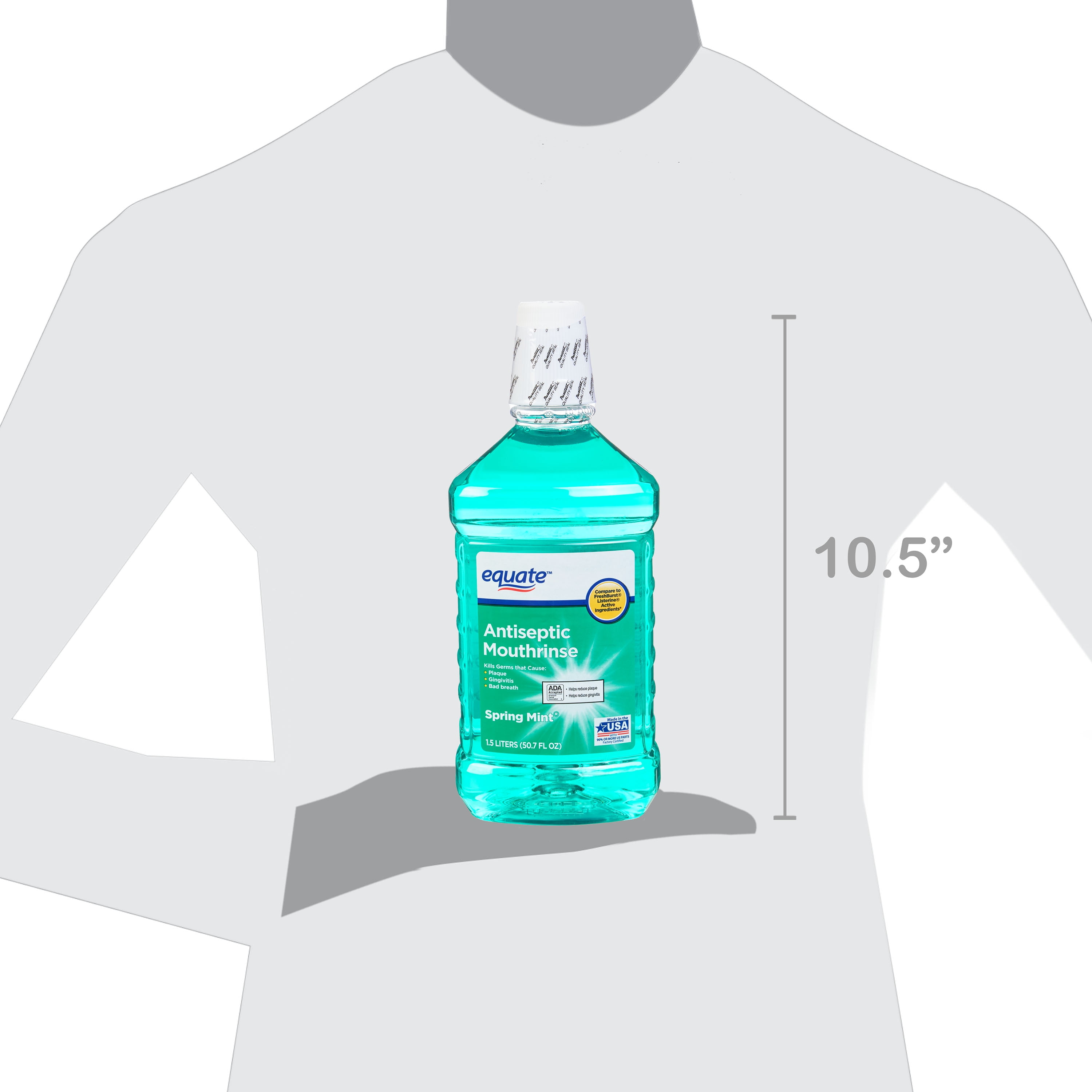 Equate Spring Mint Antiseptic Mouthrinse, 50.7 fl oz