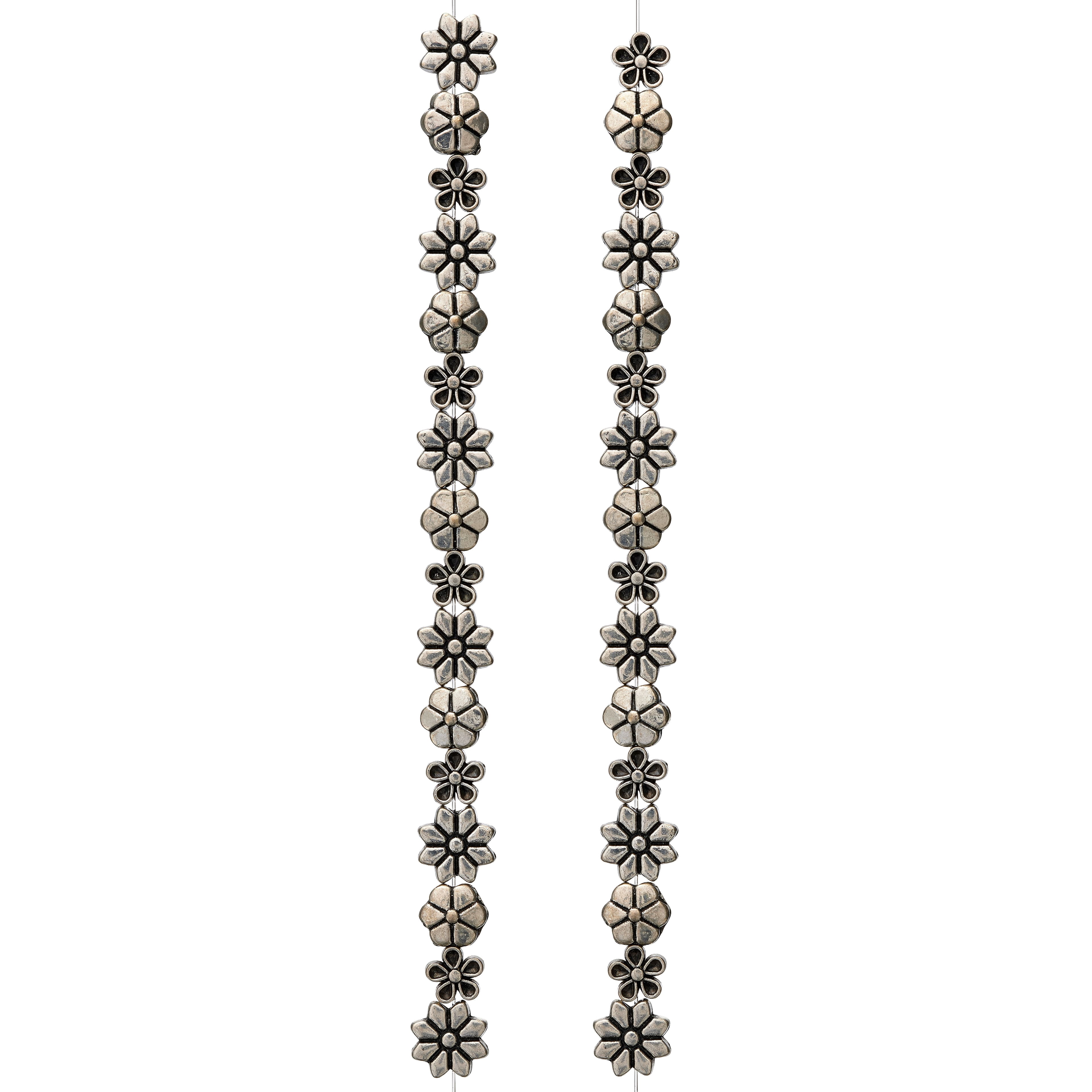 Bead Landing Silver Metal Flower Beads, 12 Packs: 32 ct. (384 total)