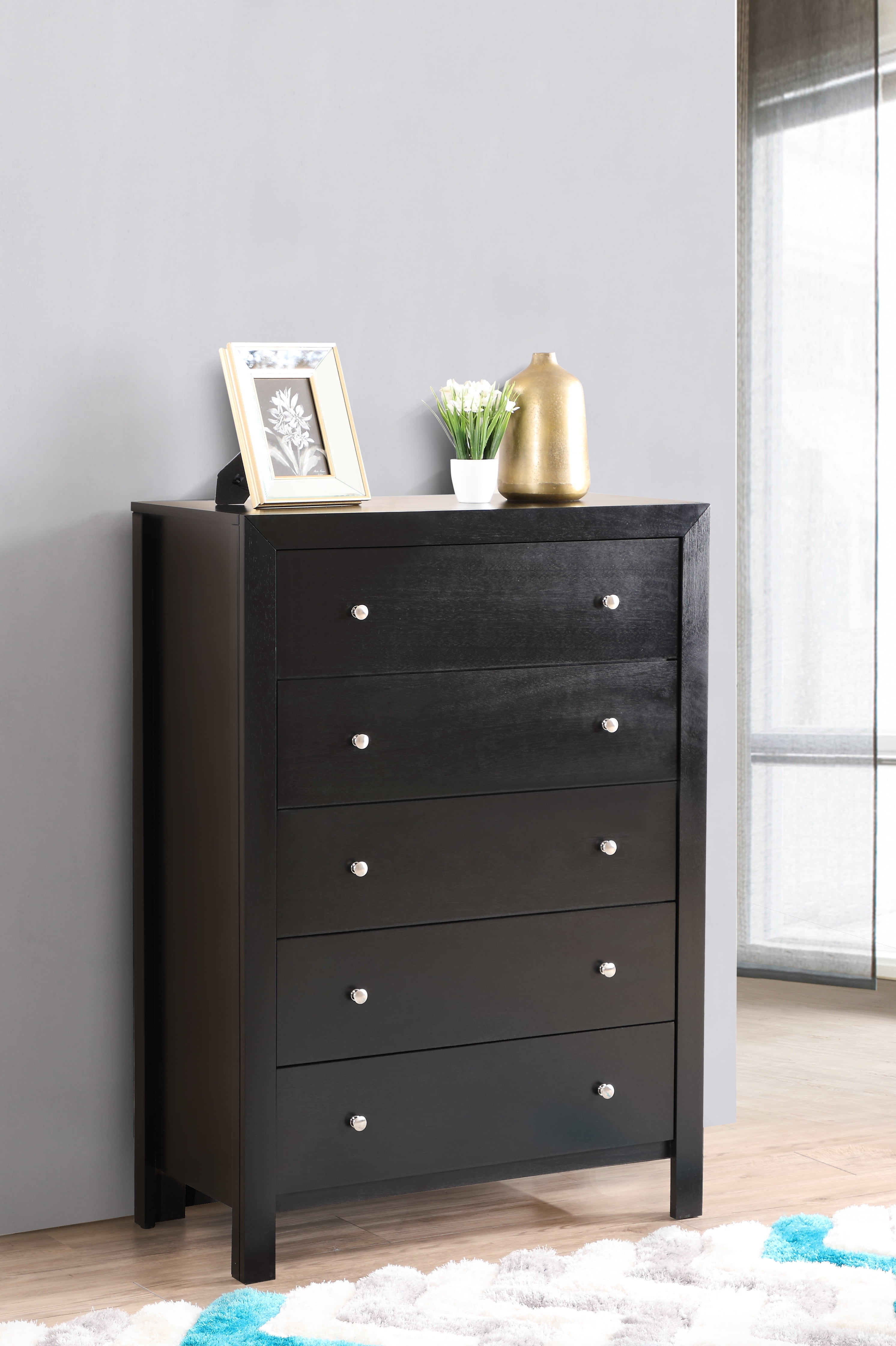 Glory Furniture Burlington Chest in Black Color
