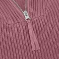 thumbnail image 4 of HAiming Womens Sweaters Fall Trendy Half Zip Sweater Casual Long Sleeve Lapel V Neck Ribbed Knit Pullover Jumper Tops, 4 of 5
