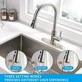 thumbnail image 4 of feetron Stainless Steel Brushed Nickel Kitchen Faucet, 4 of 10